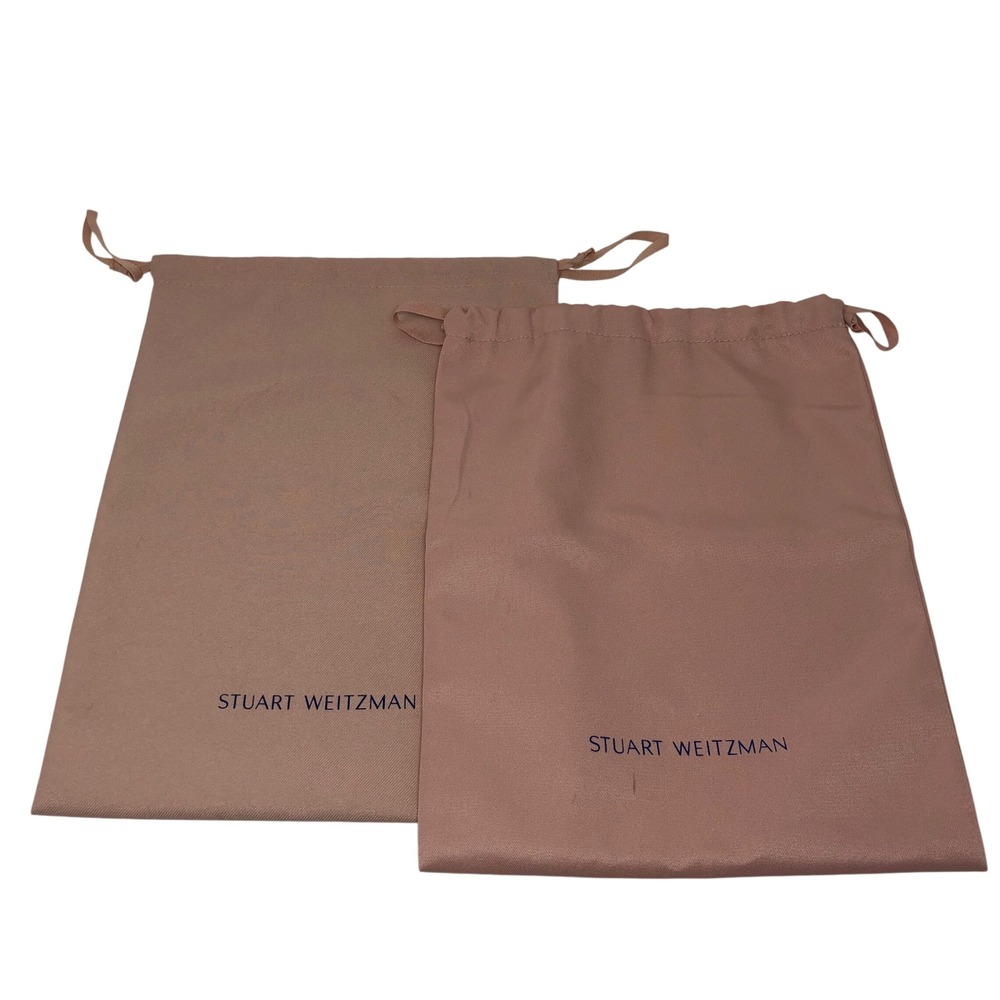 Stuart Weitzman Dust Bags OS Pink Drawstring Logo Set of 2